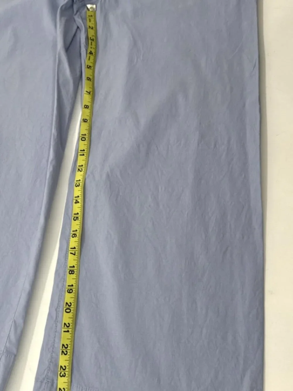Anthropologie Pants Womens 30x26 Blue High Waist Wide Leg Flare Linen Stretch - Picture 15 of 15